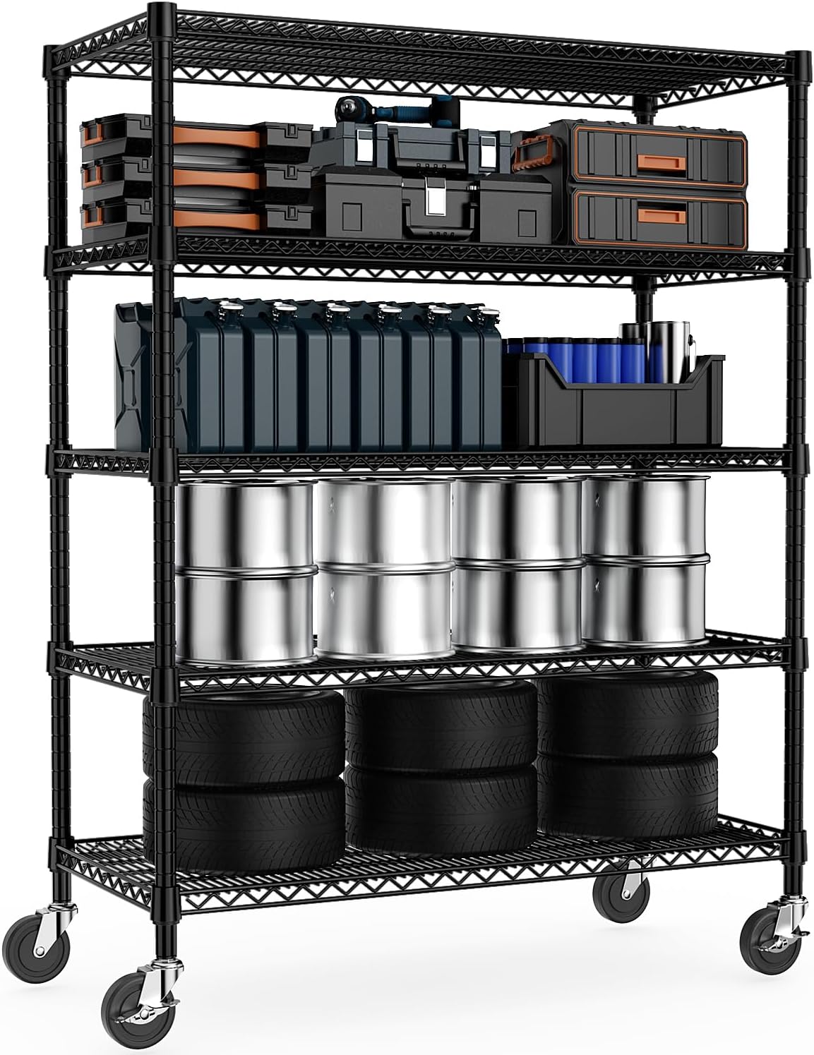 Garage Shelving 5 Tier Industrial Metal Shelving Units for Commercial, Basement, Pantry, Warehouse