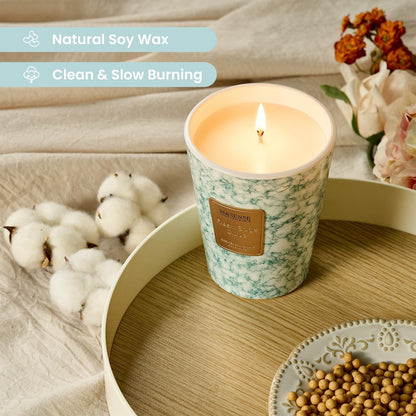 M&SENSE FreshSage Citrus Scented Candles for Home, Lead-Free Wick Highly Scented Jar Candles, 14.1