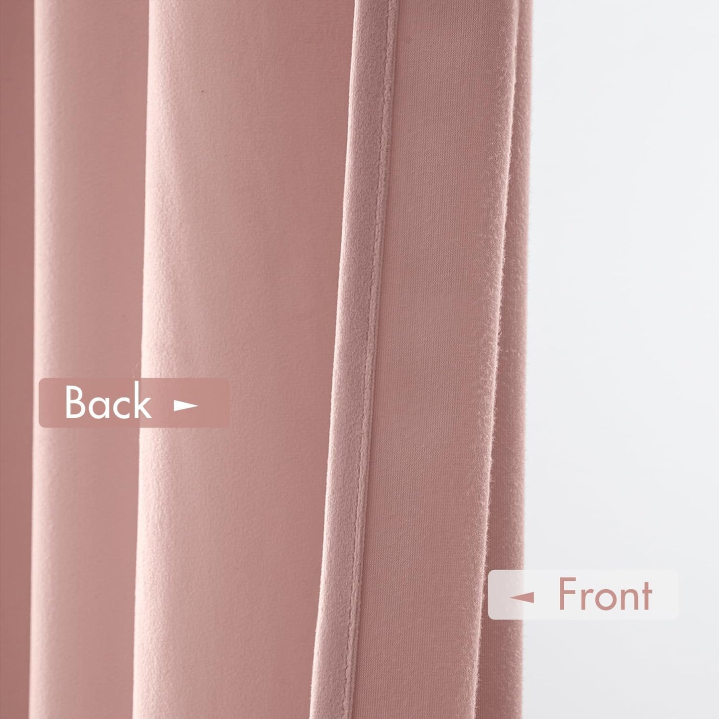 MIULEE Baby Pink Velvet Curtains Thermal Insulated Blackout Curtain Drapes for Bedroom Living Room