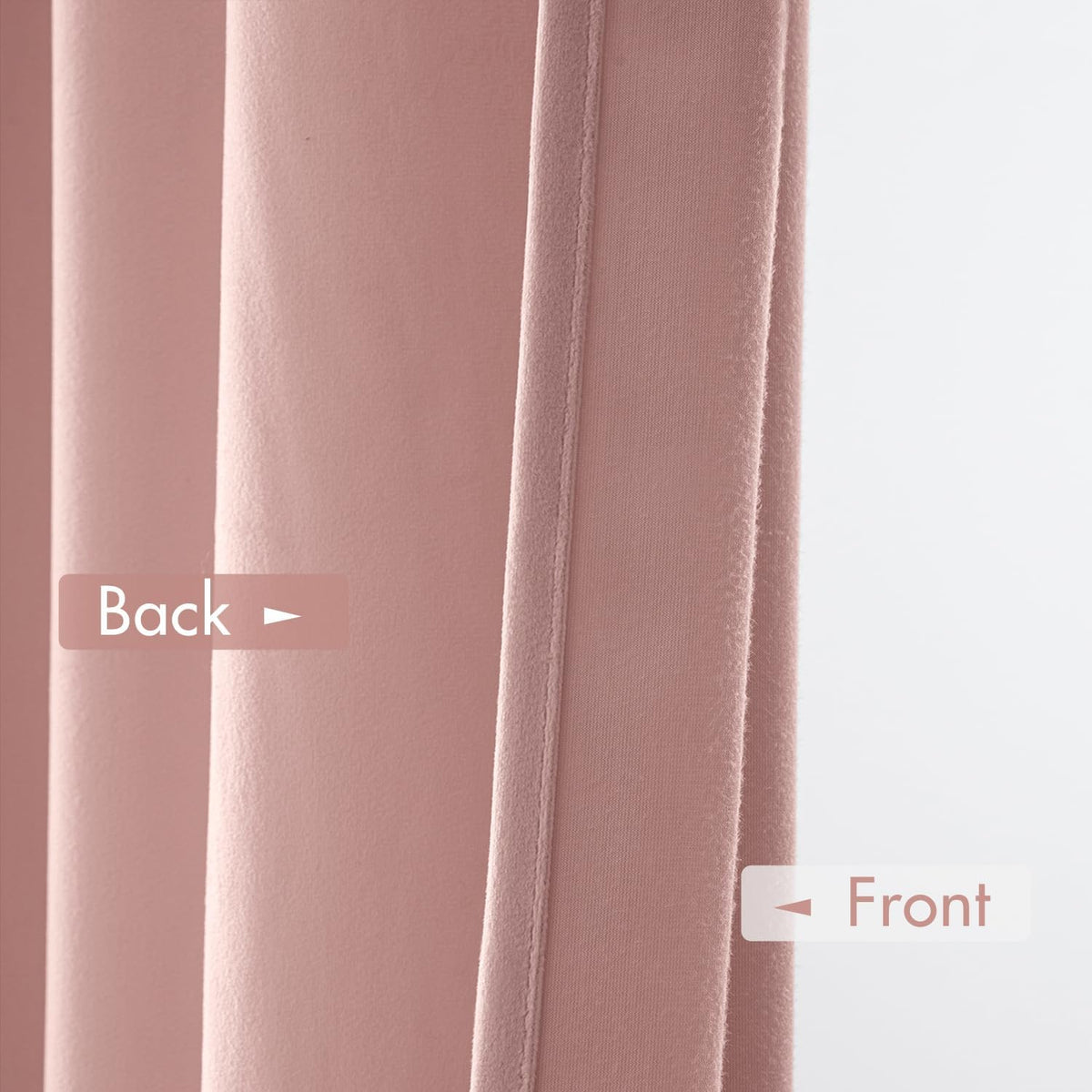 MIULEE Baby Pink Velvet Curtains Thermal Insulated Blackout Curtain Drapes for Bedroom Living Room