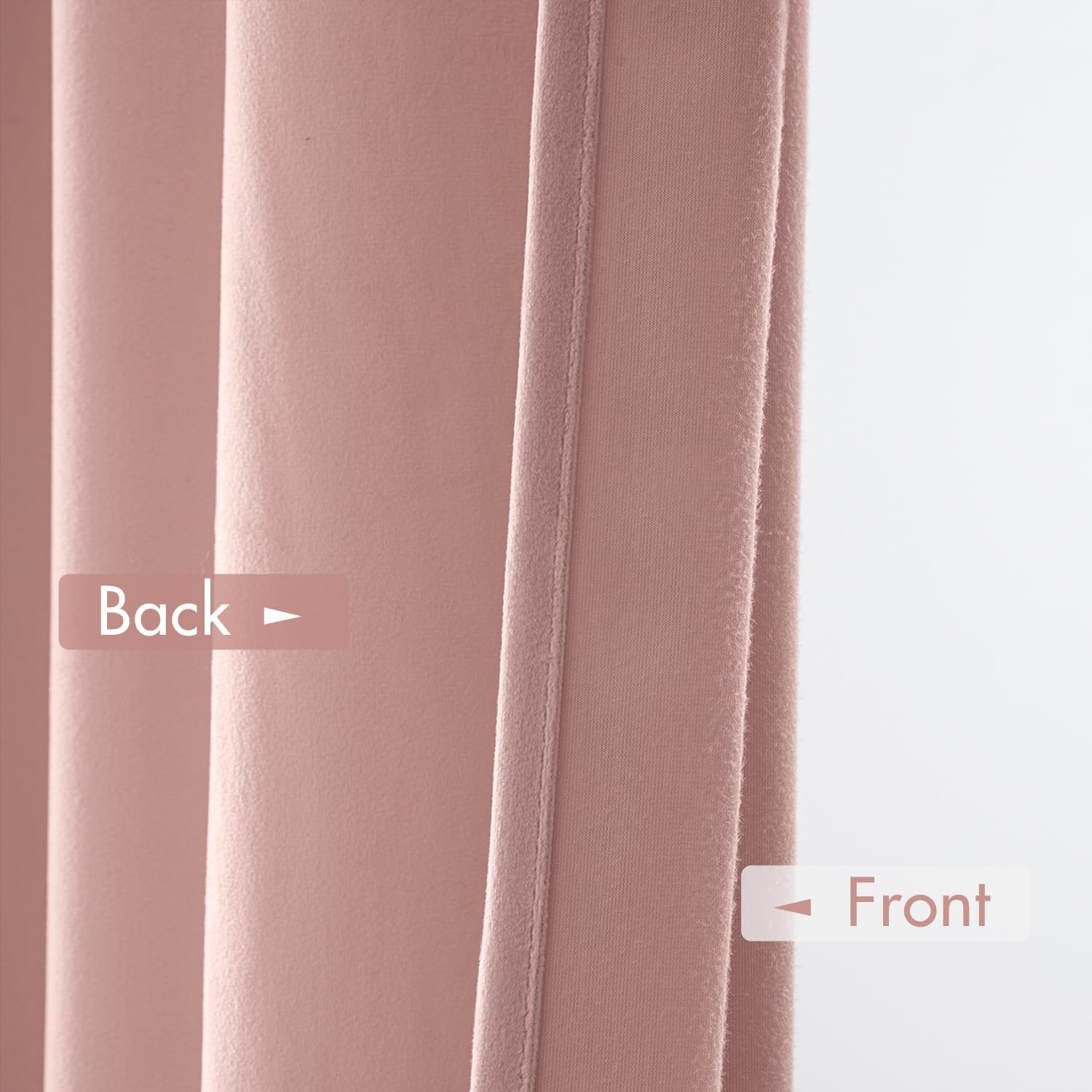 MIULEE Baby Pink Velvet Curtains Thermal Insulated Blackout Curtain Drapes for Bedroom Living Room