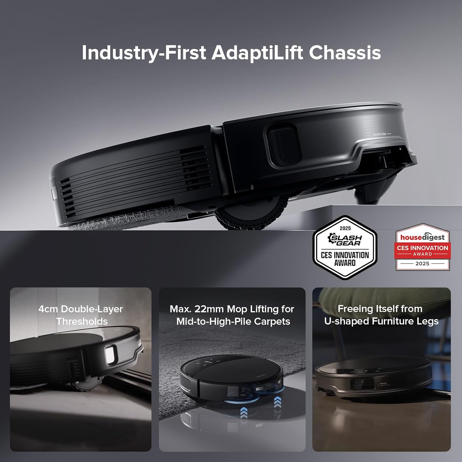 roborock Saros 10R Robot Vacuum and Mop, 22,000 Pa Suction, Zero-Tangling, 3.14’’ Ultra Slim