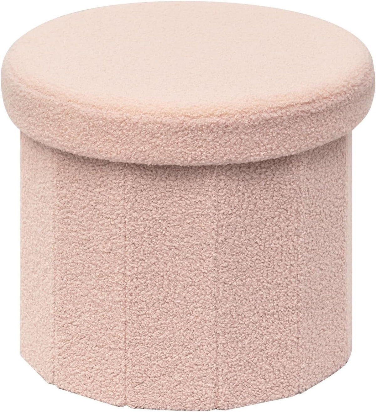 B FSOBEIIALEO Storage Ottoman Cube, Round Ottomans with Storage Foot Stool Footrest for Lving Room