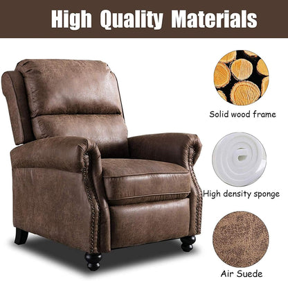 CANMOV Pushback Recliner Chair Set of 2, Faux Leather Armchair Push Back Recliner with Rivet