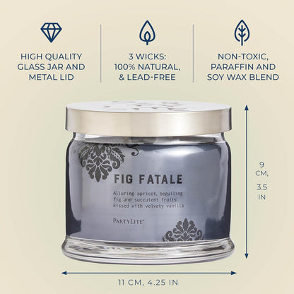 PartyLite Fig Fatale Scented, Notes of Apricot, Green Fig, Peach, Mango, Strawberry and