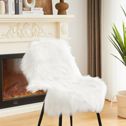 AMTOVO Faux Fur Rug, White Small Area Rug, Fluffy Sheepskin Rug, Fuzzy Ultra Soft 2 x 3 ft Shag
