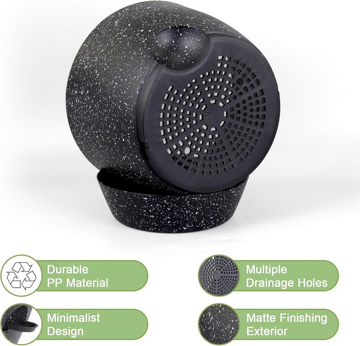 12/10/9 inch Large Self Watering Pots, Planter, Plant Pots with Mesh Drainage Holes for Indoor