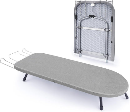 Tabletop Ironing Board with Iron Rest, Metal Mesh Panel Mini Ironing Board with Heat Resistant