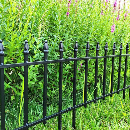 Metal Decorative Garden Fence 22" Wide x 18" High (5 Panels, Total Length 9.17 feet), Metal Border