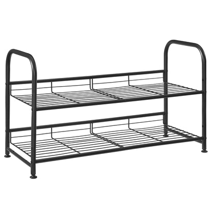 SONGMICS Shoe Rack, 2 Tier Shoe Organizer for Closet, Holds up to 8 Pairs of Shoes, Shoe Rack for
