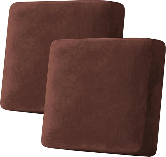 H.VERSAILTEX Velvet Stretch Couch Cushion Cover Plush Cushion Slipcover for Chair Loveseat Sofa