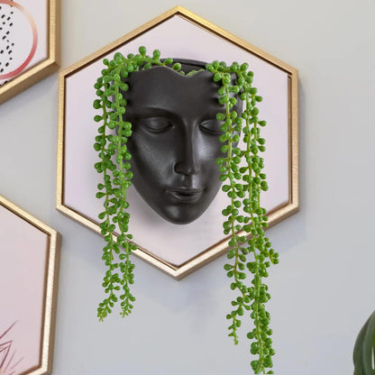 GDYOOSHOW 6.7" Tall Hanging Planter Wall Flower Pot for Garden Balcony Indoor or Outdoor (Black