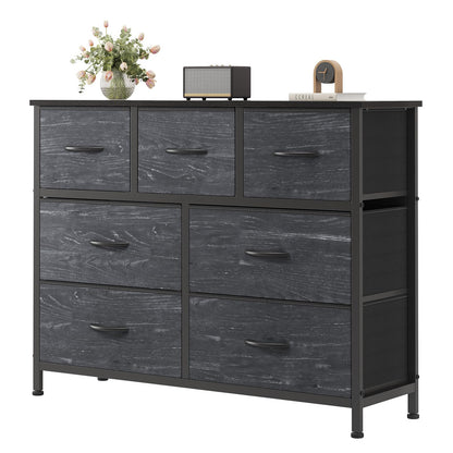 Sweetcrispy 7 Drawer Dresser for Bedroom Storage with Fabric Bins