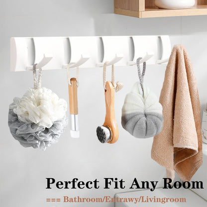 Folding Coat Hooks, Wall Mounted Coat Rack with 5 Retractable Hooks, Heavy Duty Towel Rack for