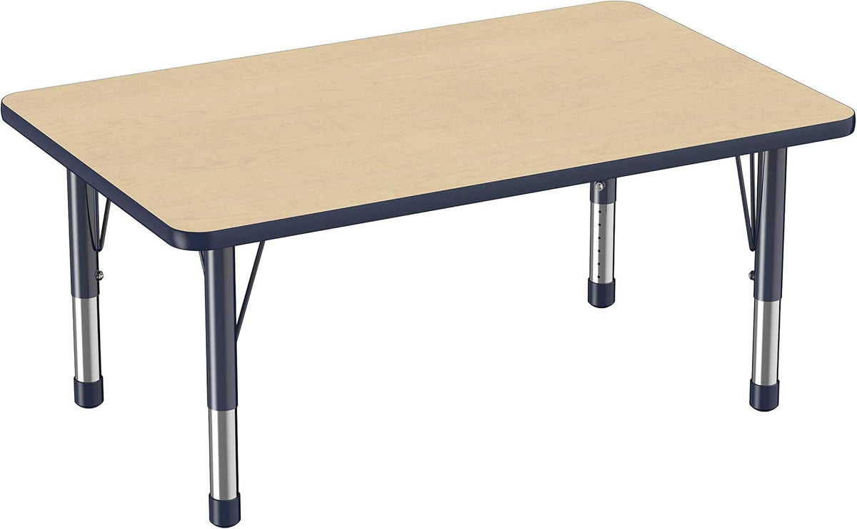 FDP Rectangle Activity School and Classroom Kids Table (30 x 48 inch), Chunky Toddler Legs