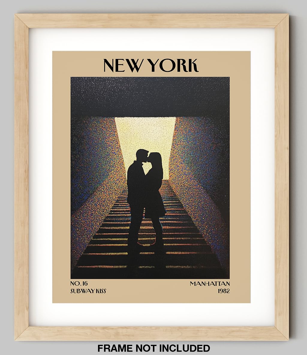 Retro Vintage New York Wall Art Print - 11x14 Unframed Poster - New York City Souvenirs, Cute