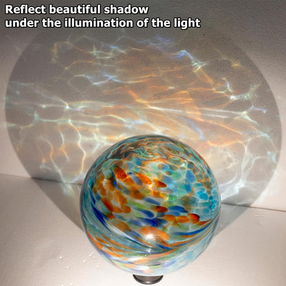 10 Inch Glass Gazing Ball, with 9.4" Tall Metal Gazing Globe Stand, Glass Balls Display Holder Set