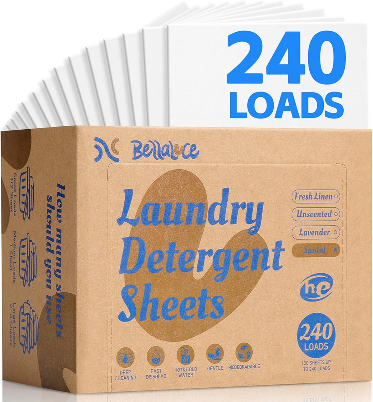 Laundry Detergent Sheets - 240 Loads Boys Santal Laundry Sheets for