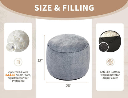 Round Pouf Ottoman Foot Rest Plush Ottoman Footstools for The Living Room Ottomans Stuffed Full of