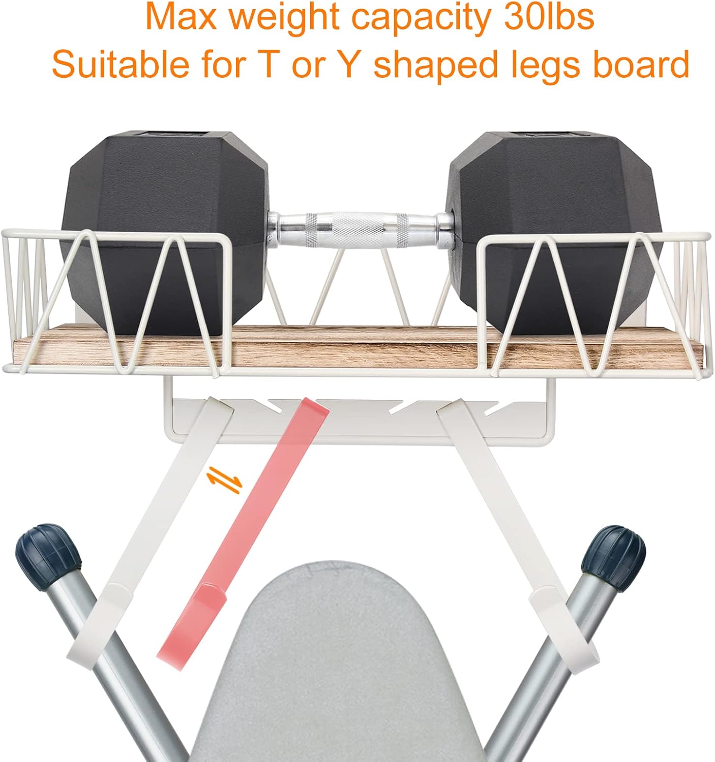 TJ.MOREE Ironing Board Hanger Wall Mount - Laundry Room Decor Iron and Ironing Board Holder with