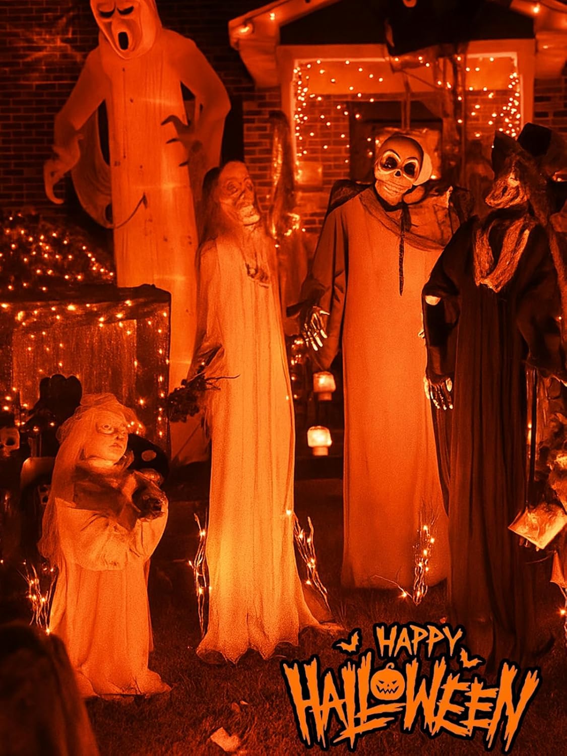 Halloween String Lights Battery Operated with Auto Timer, 33FT 100 LED Waterproof Orange String
