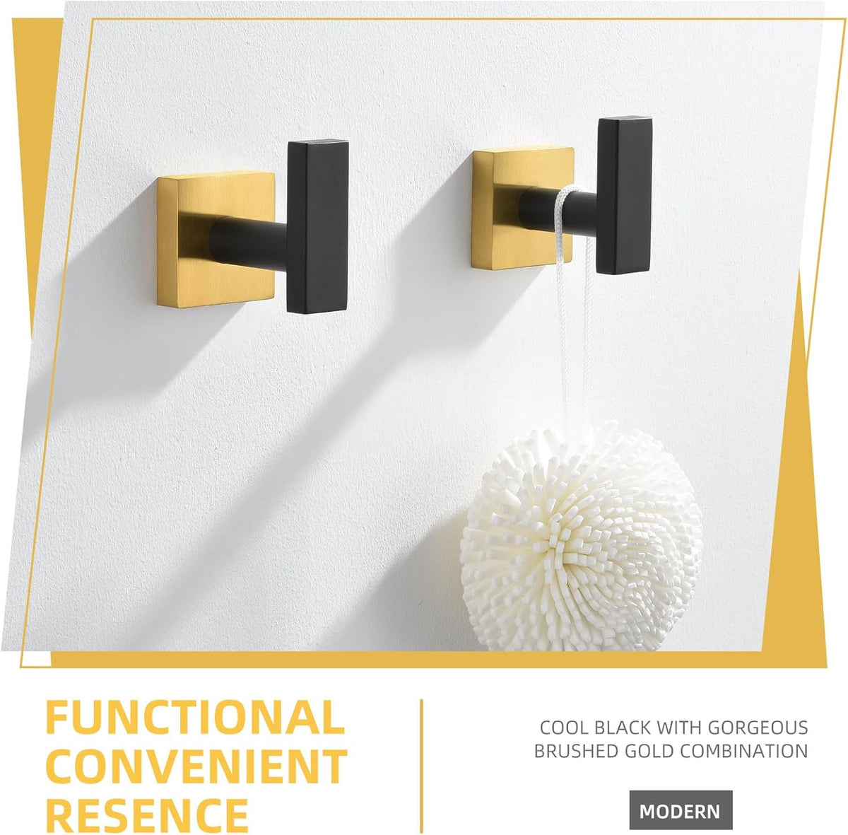 Angle Simple Bathroom Towel Hook 2 Pack, SUS 304 Stainless Steel Bath Robe Coat Holder Wall