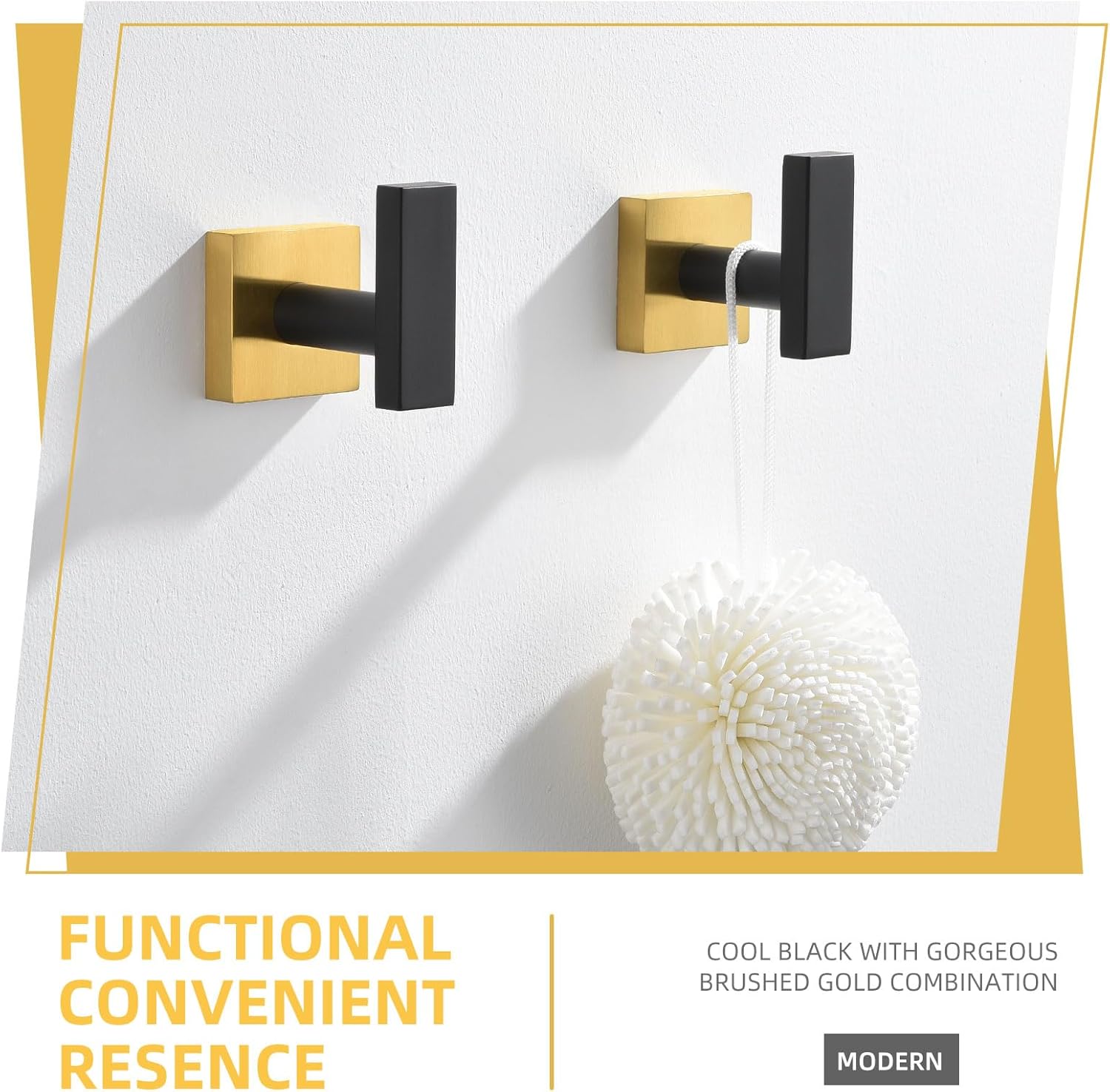 Angle Simple Bathroom Towel Hook 2 Pack, SUS 304 Stainless Steel Bath Robe Coat Holder Wall