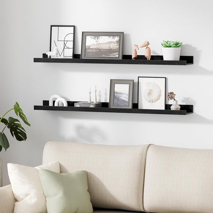 upsimples Floating Shelves for Wall, Wall Shelves for Decor Storage Set of 6, Wall Mounted Wood