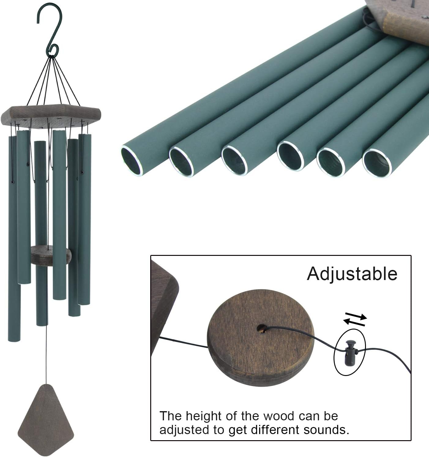 Large Wind Chimes for Outside, 30" Aluminium Wind Chime with Wind Catcher, Outdoor Garden Patio