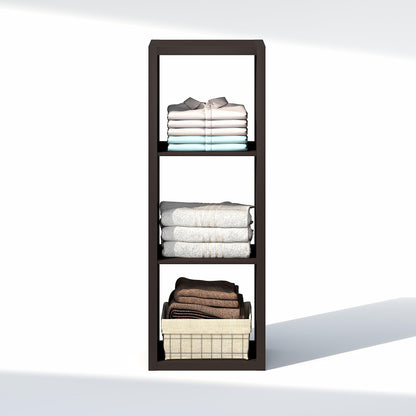 Furinno Cubic Extra Thick 3-Cube Closet Organizers and Storage, Dark Oak