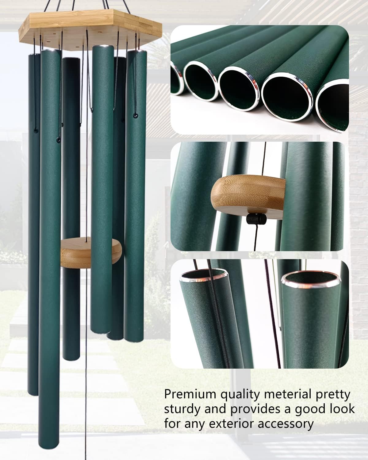 Wind Chimes Outdoor Deep Tone, Wind Chimes for Outside, Memorial Wind Chimes with Hook as Gifts for