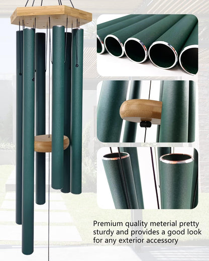 Wind Chimes Outdoor Deep Tone, Wind Chimes for Outside, Memorial Wind Chimes with Hook as Gifts for
