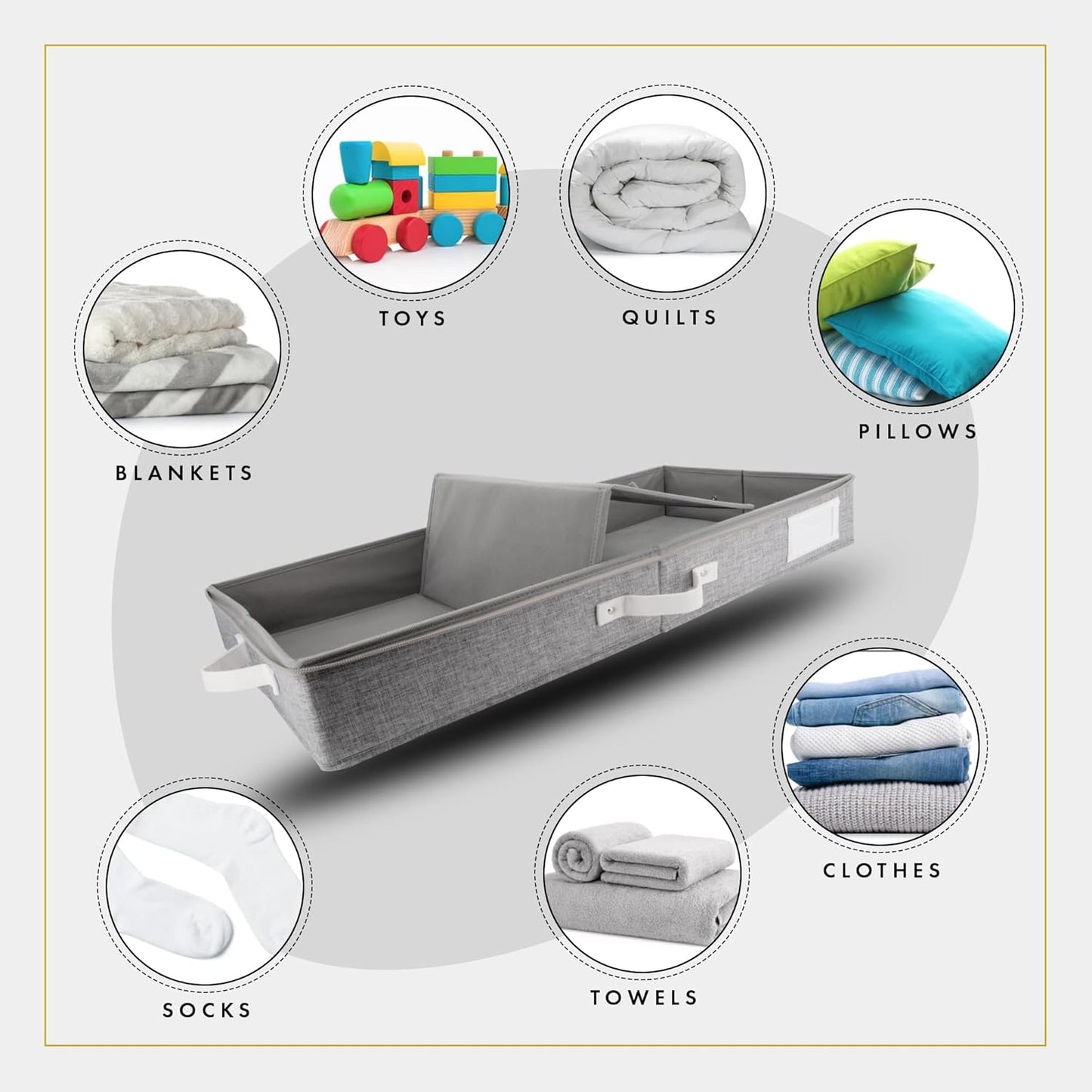 HOMELUX THEORY 2pc Low Profile Under Bed Storage Containers, Thin Under Couch Storage Organizer