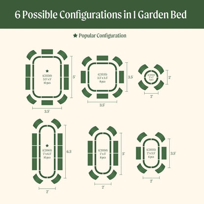 Vego garden 32" Extra Tall Raised Garden Bed Kits, 6 in 1 Modular Raised Planter Box for Vegetables
