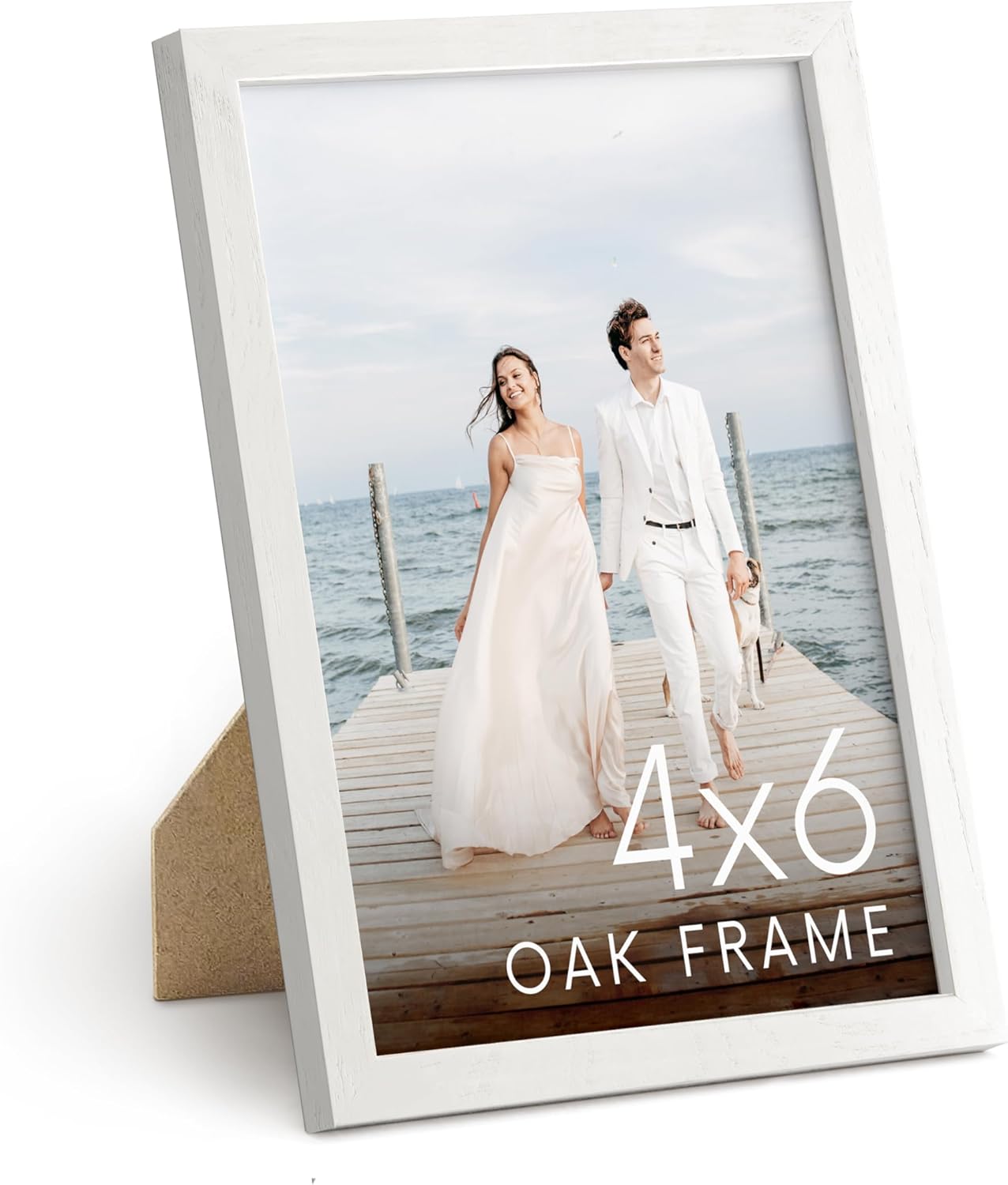 HAUS AND HUES 4x6 Picture Frame Wood - Natural Wood Frame 4x6, Walnut Photo Frame 4x6 for Walls