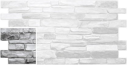 Dundee Deco Grey Faux Stone PVC 3D Wall Panel, 3.2 ft X 1.6 ft (98cm X 50cm), Interior Design Wall