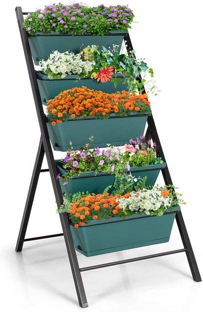 S AFSTAR 5-Tier Vertical Garden Planter, 5-Layer Raised Garden Bed with 5 Detachable Planter Boxes