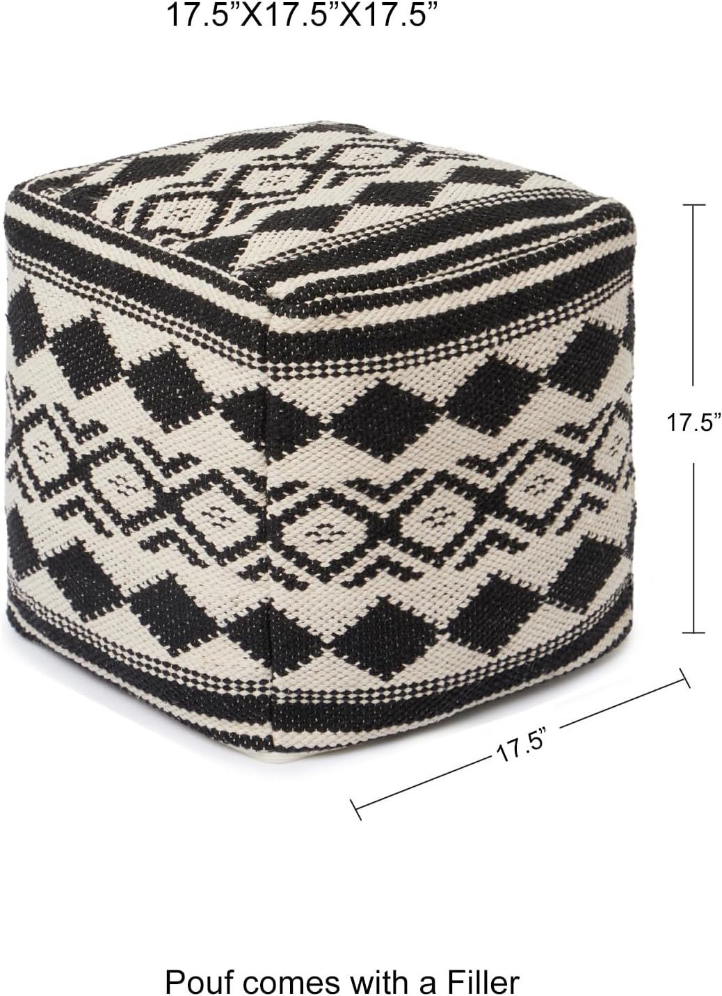 REDEARTH · Tufted Pouf Ottoman with Filler Textured Storage Cube Bean Bag Pouffe Footrest for