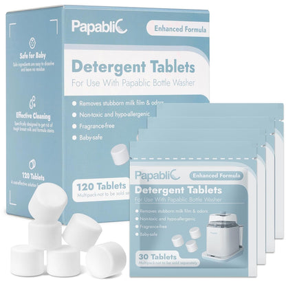 Papablic 120Pcs Official Detergent Soap Tablets for Baby Brezza,GROWNSY,Momcozy Bottle Washer Pro