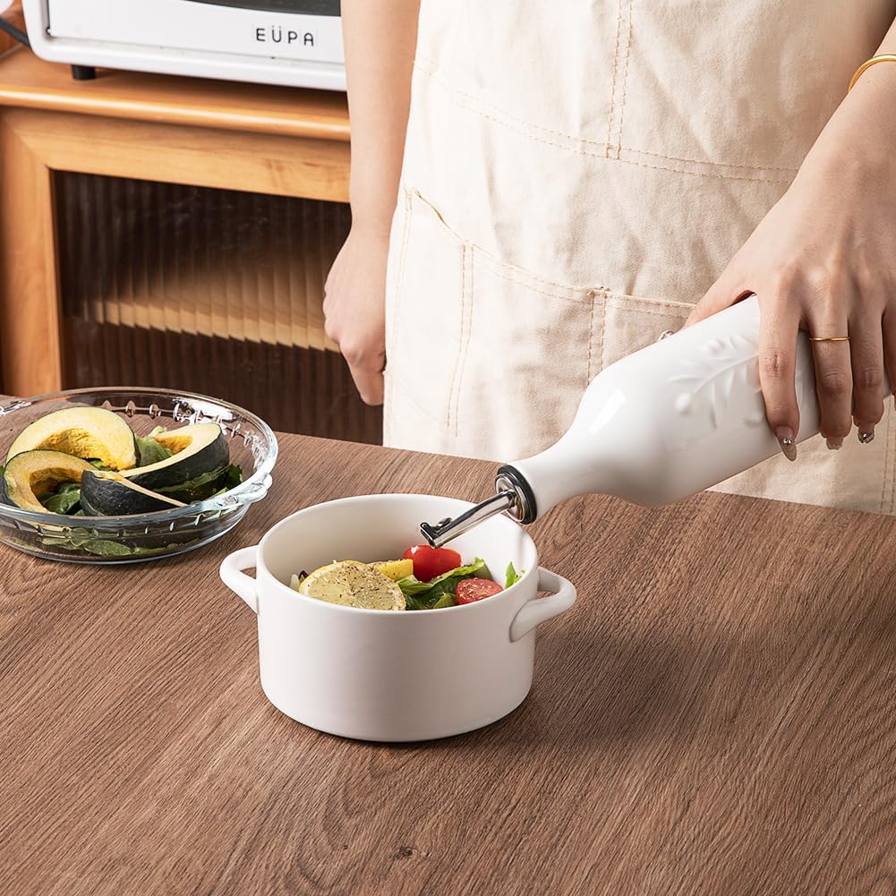 Sweejar Large Olive Oil Dispenser Bottle with Spout, 24 Oz Ceramic Oil Dispenser for Kitchen