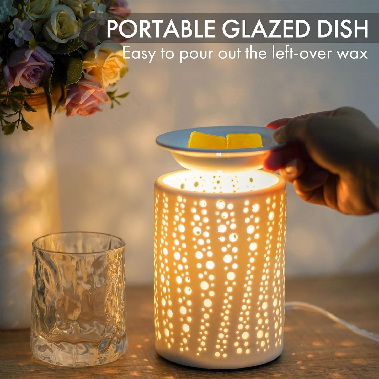 PALANCHY Wax Melt Warmer Ceramic Oil Burner Electric Candle Wax Warmer Burner Melter Fragrance