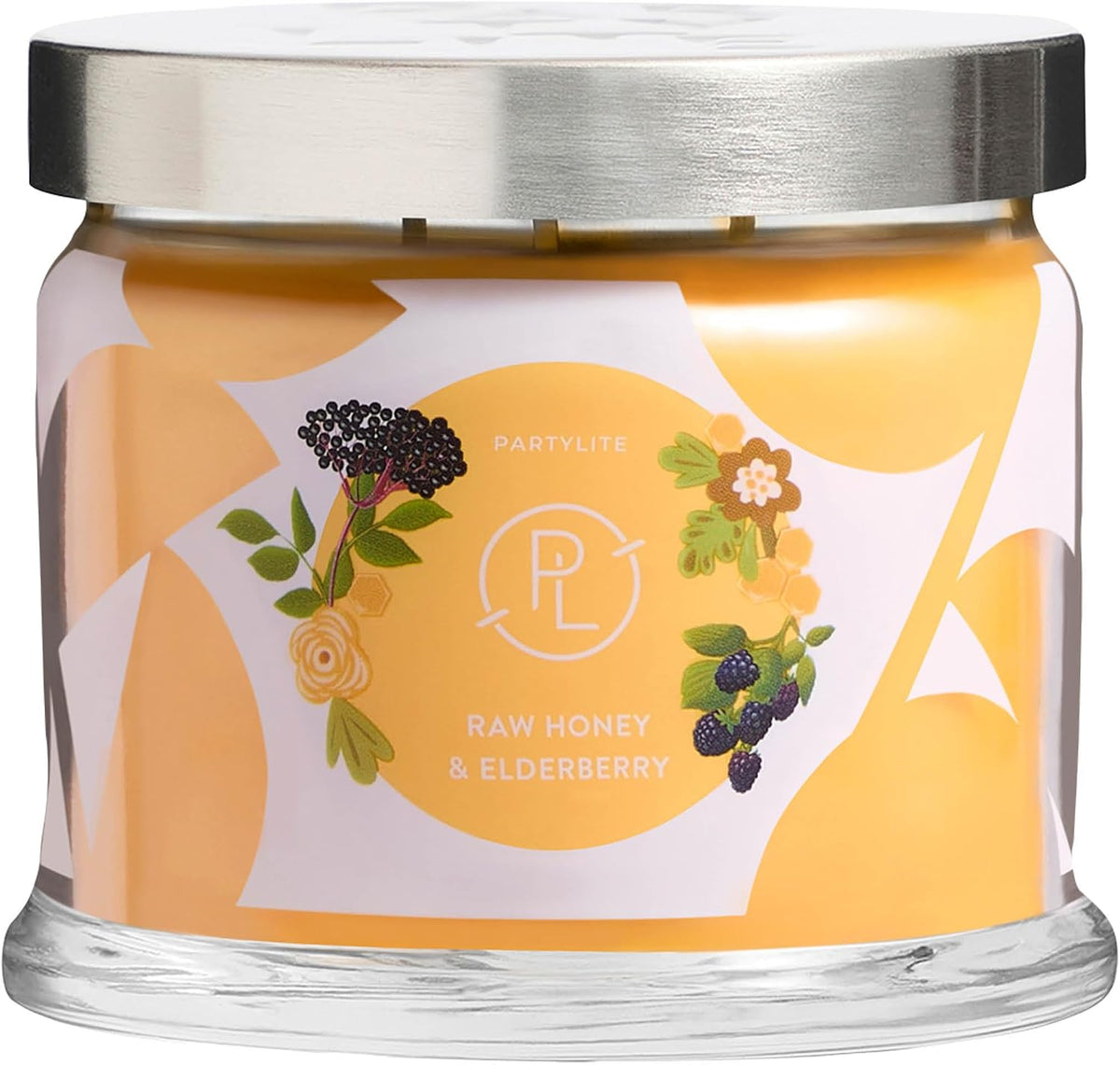 PartyLite Raw Honey & Elderberry Scented, Notes of Alpine Elderflower, Soft Jasmine & Golden Amber