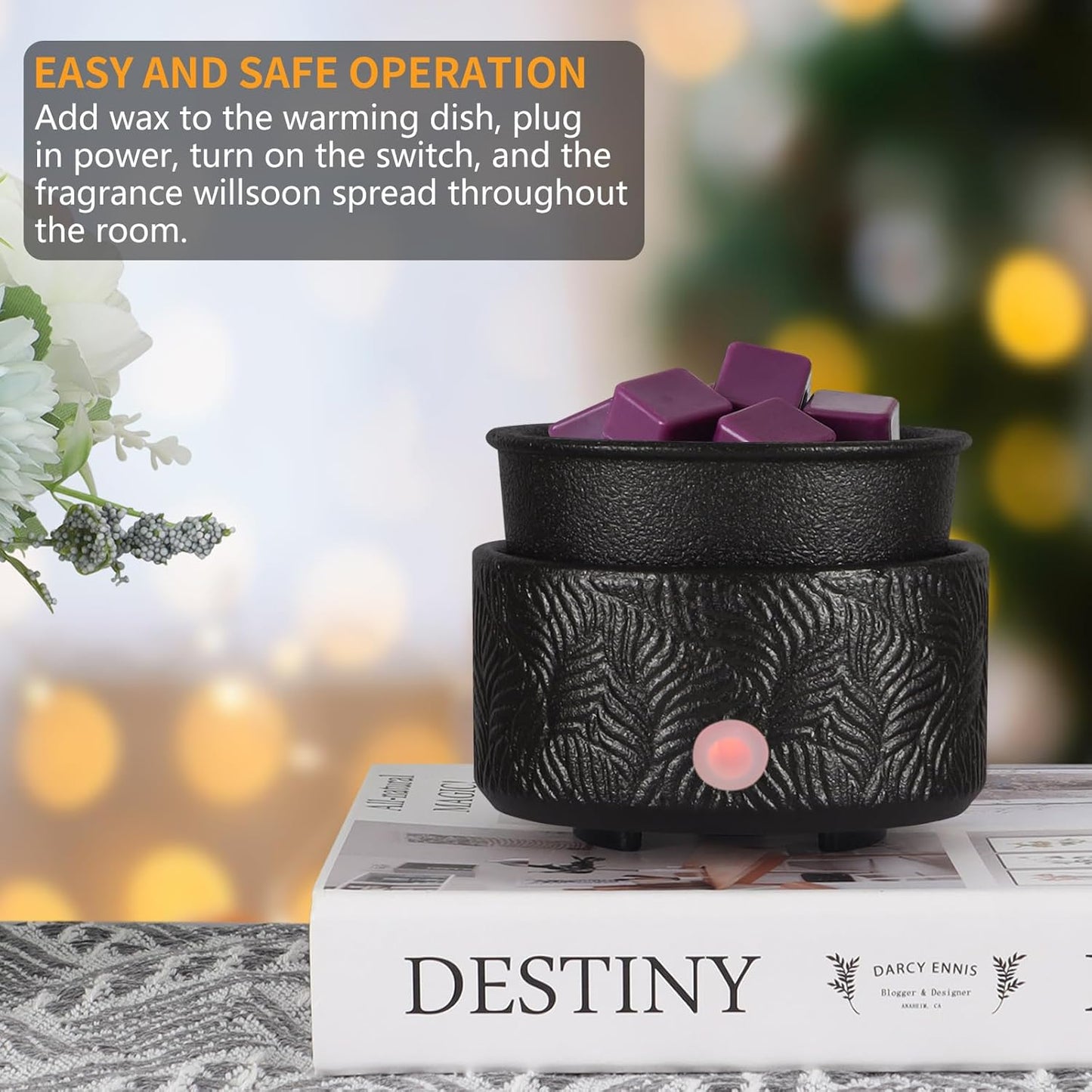 Electric Wax Melt Warmer 4-in-1 Candle Warmer for Scented Wax Melter Cute Ceramic Fragrance Wax
