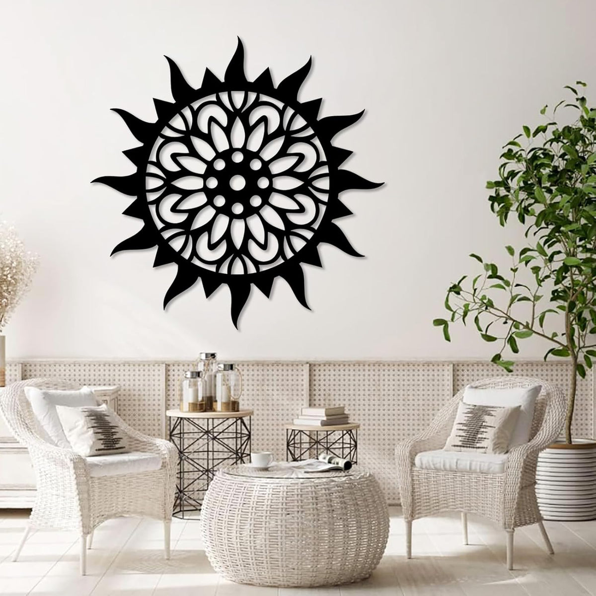 Sunburst Metal Wall Decor, Metal Sun Wall Decor, Metal Sun Flower Wall Art, Outdoor Metal Sun Wall