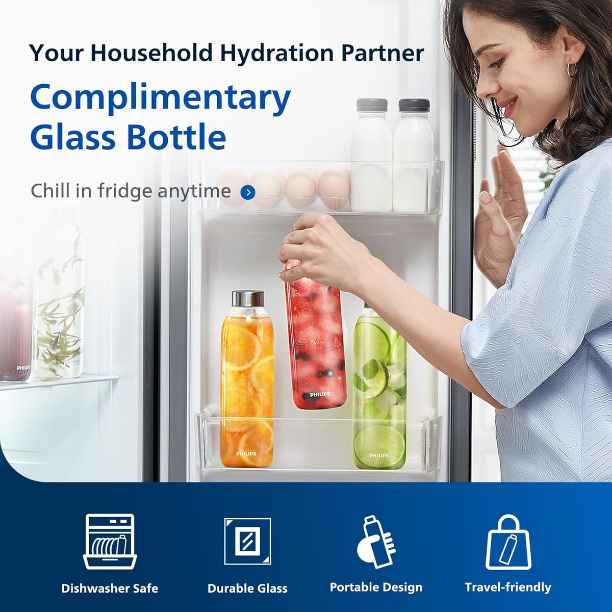 Reverse Osmosis Water Filter Countertop, PHILIPS Compact 5-in-1 RO Water Filtration System Purifier