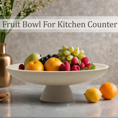 Large Decorative Bowl, Modern Resin Pedestal Bowl for Home Decor, Stylish Fruit Bowl for Kitchen