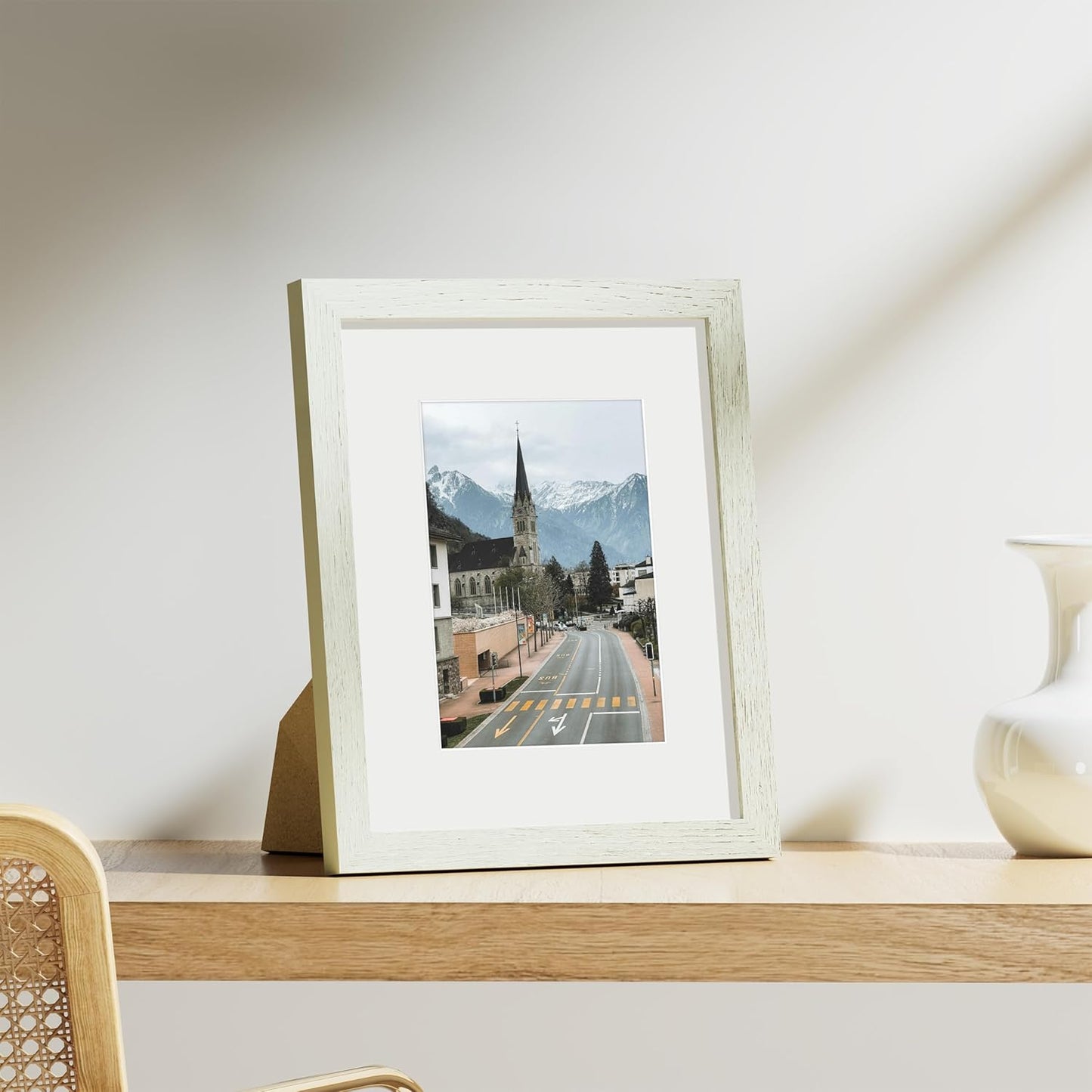 Vittanly 8x10 Picture Frames Set of 9, Shatter Resistant Plexiglass, Display 5x7 Pictures with Mat