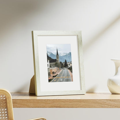 Vittanly 8x10 Picture Frames Set of 9, Shatter Resistant Plexiglass, Display 5x7 Pictures with Mat