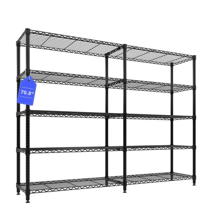 Garvee 71" Wide Storage Shelves Metal Shelving Units 5 Tier, 1325LBS
