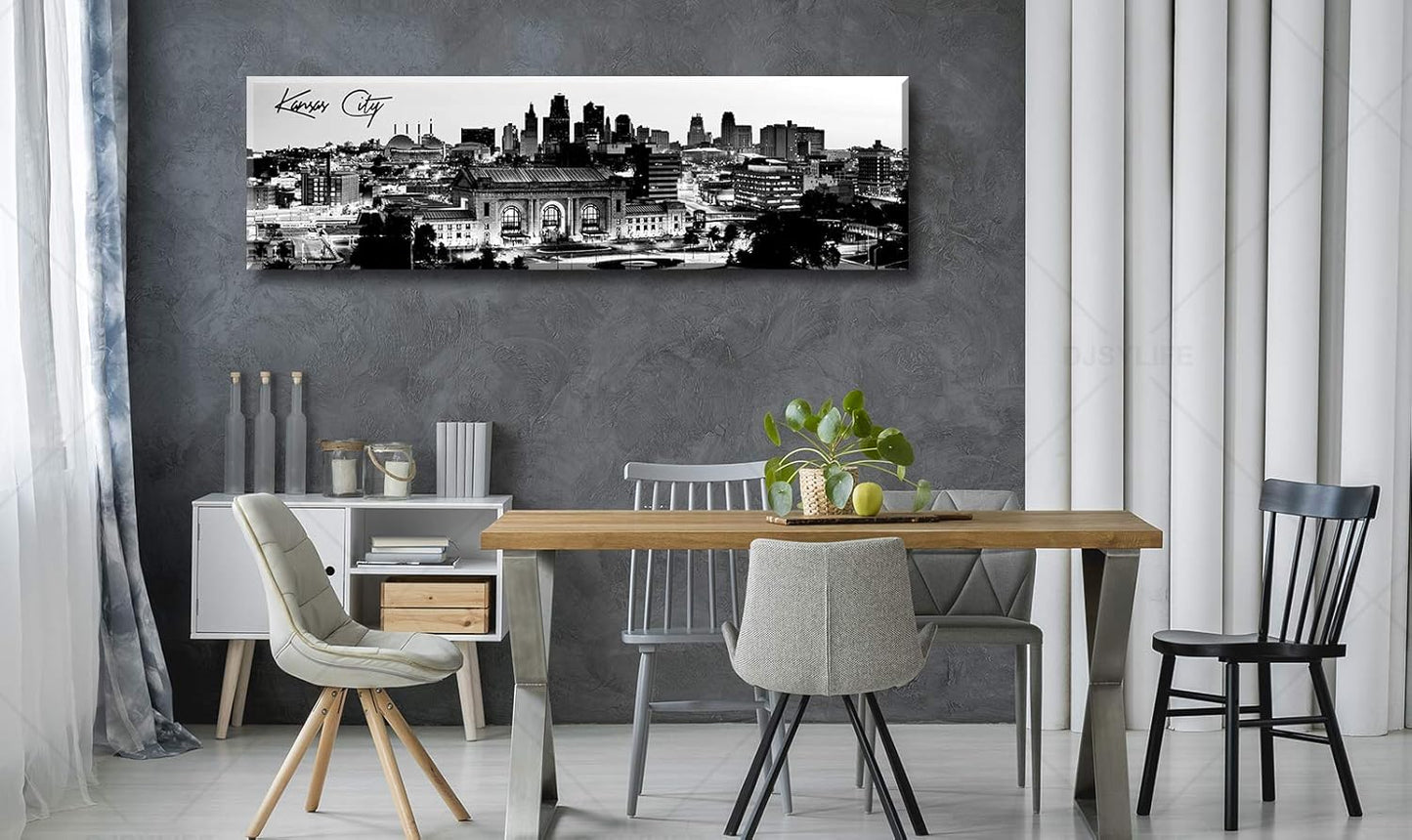 Pictures for Bedroom Black and White Wall Art Kansas City Panoramic Cityscape Skyline Canvas Art